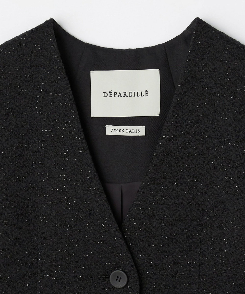 DÉPAREILLÉ TWEED GILET / ツィードジレ ブラック
