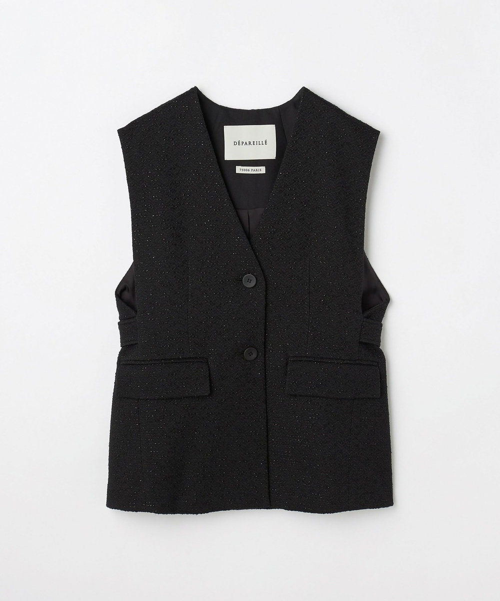 DÉPAREILLÉ TWEED GILET / ツィードジレ ブラック