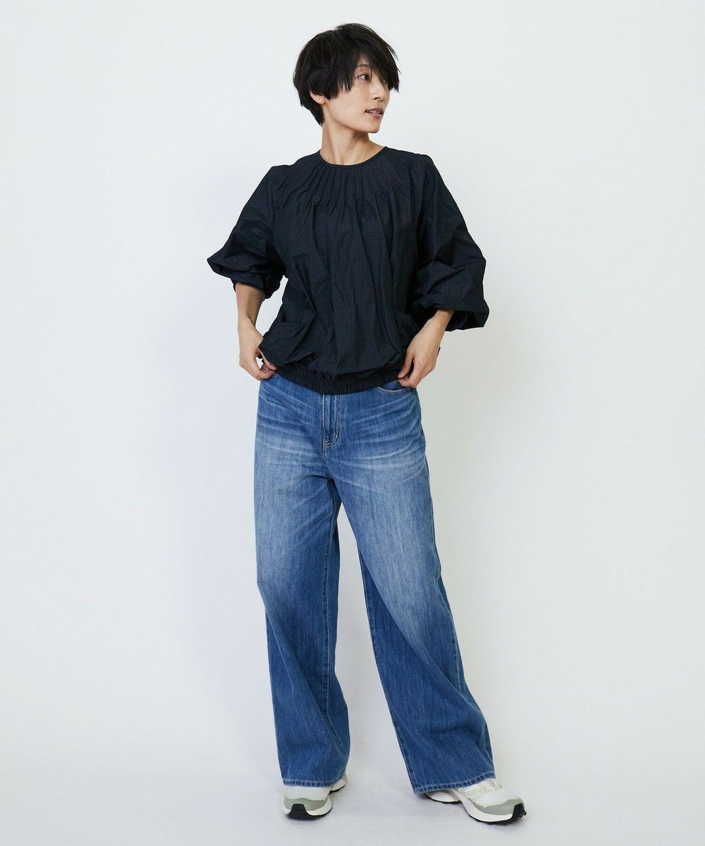 feerique feerique メモリードビーピンタックブラウス ネイビー