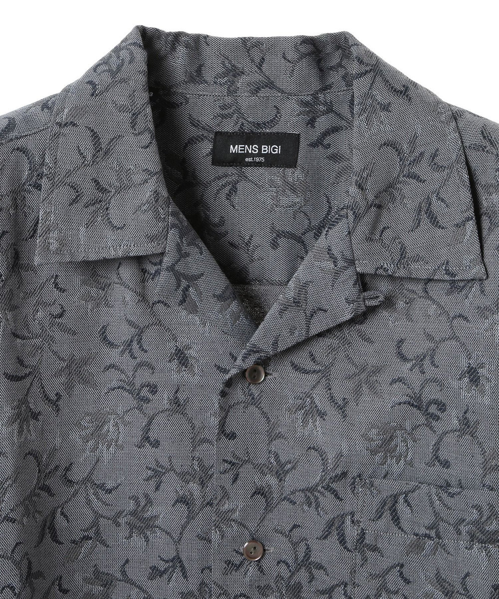 MEN'S BIGI ジャガードオープンカラーシャツ ライトグレー