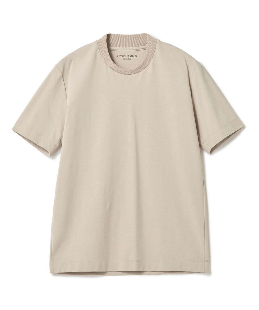 MEN'S BIGI 【ACTIVE TAILOR/アクティブテイラー】シルケットスムースクルーネックTシャツ＜接触冷感 / UVカット＞ ベージュ
