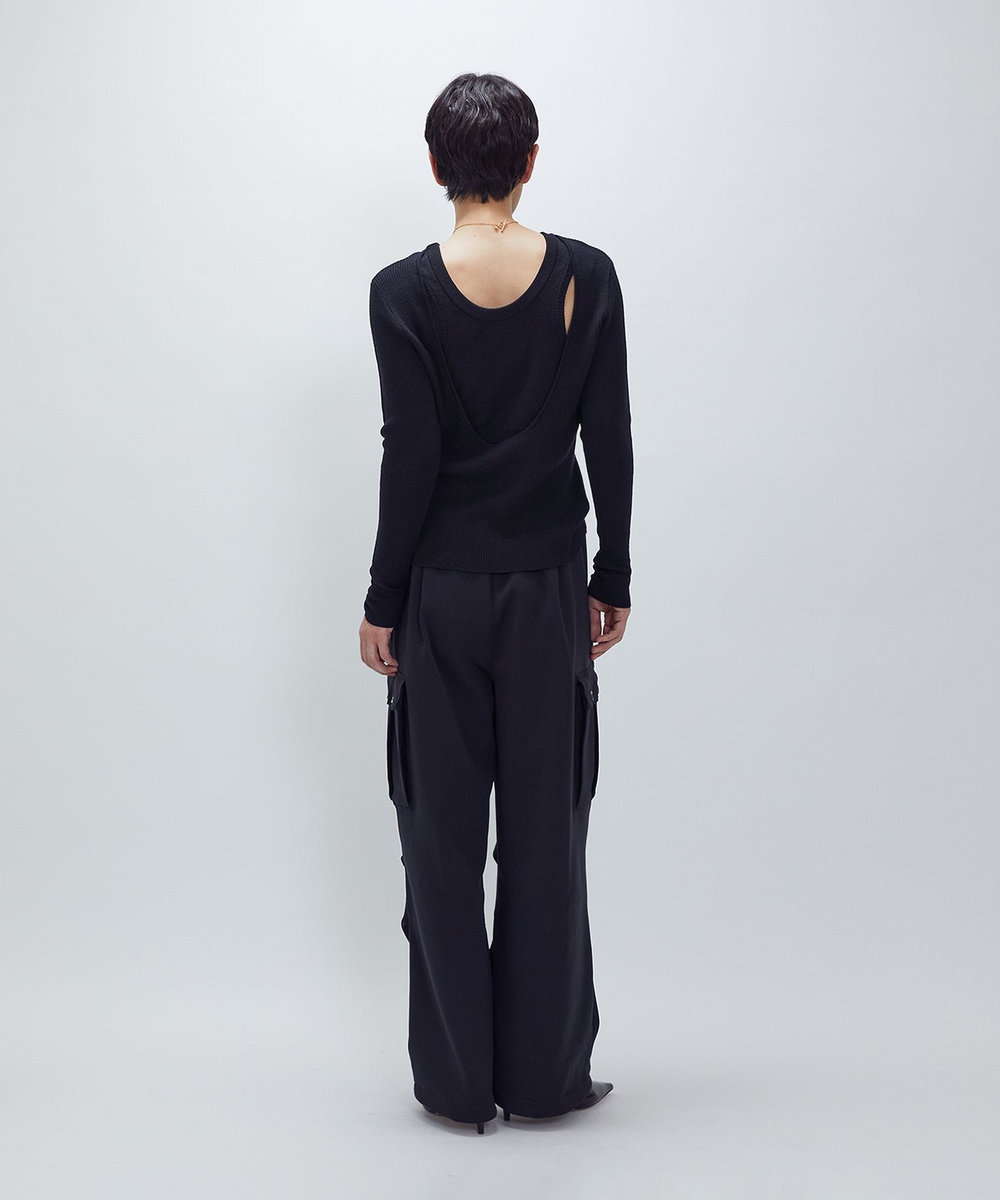 1er Arrondissement ＜LOWER（ローヴァー）＞14Gオープンバックニット ブラック