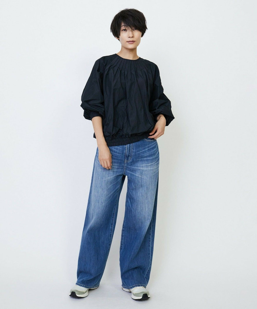 feerique feerique メモリードビーピンタックブラウス ネイビー