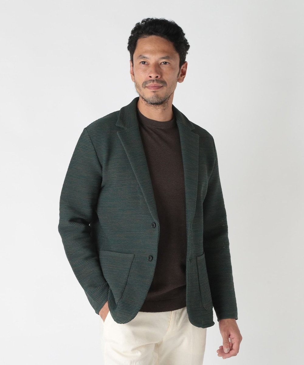 MEN'S BIGI 3色撚りニットジャケット グリーン