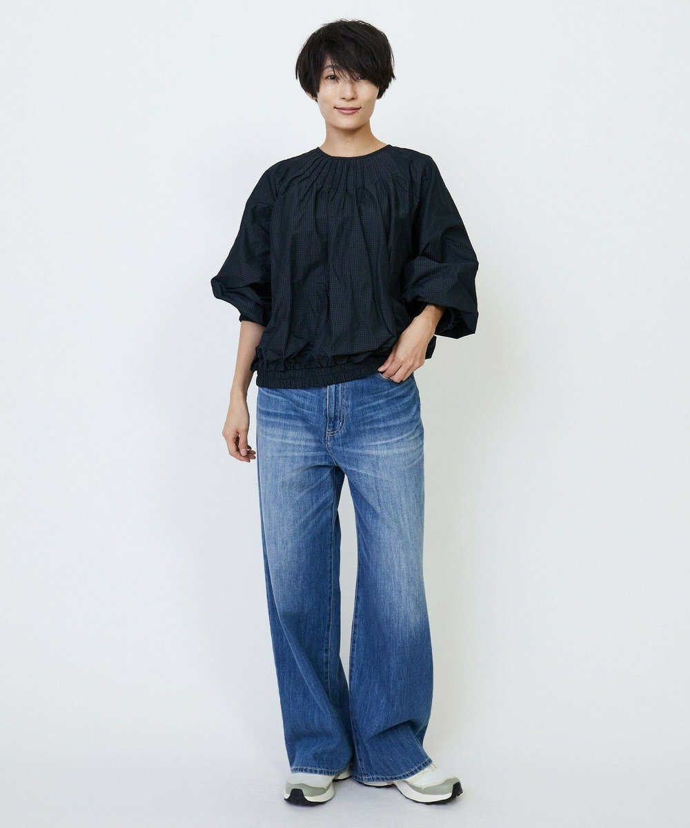 feerique feerique メモリードビーピンタックブラウス ネイビー