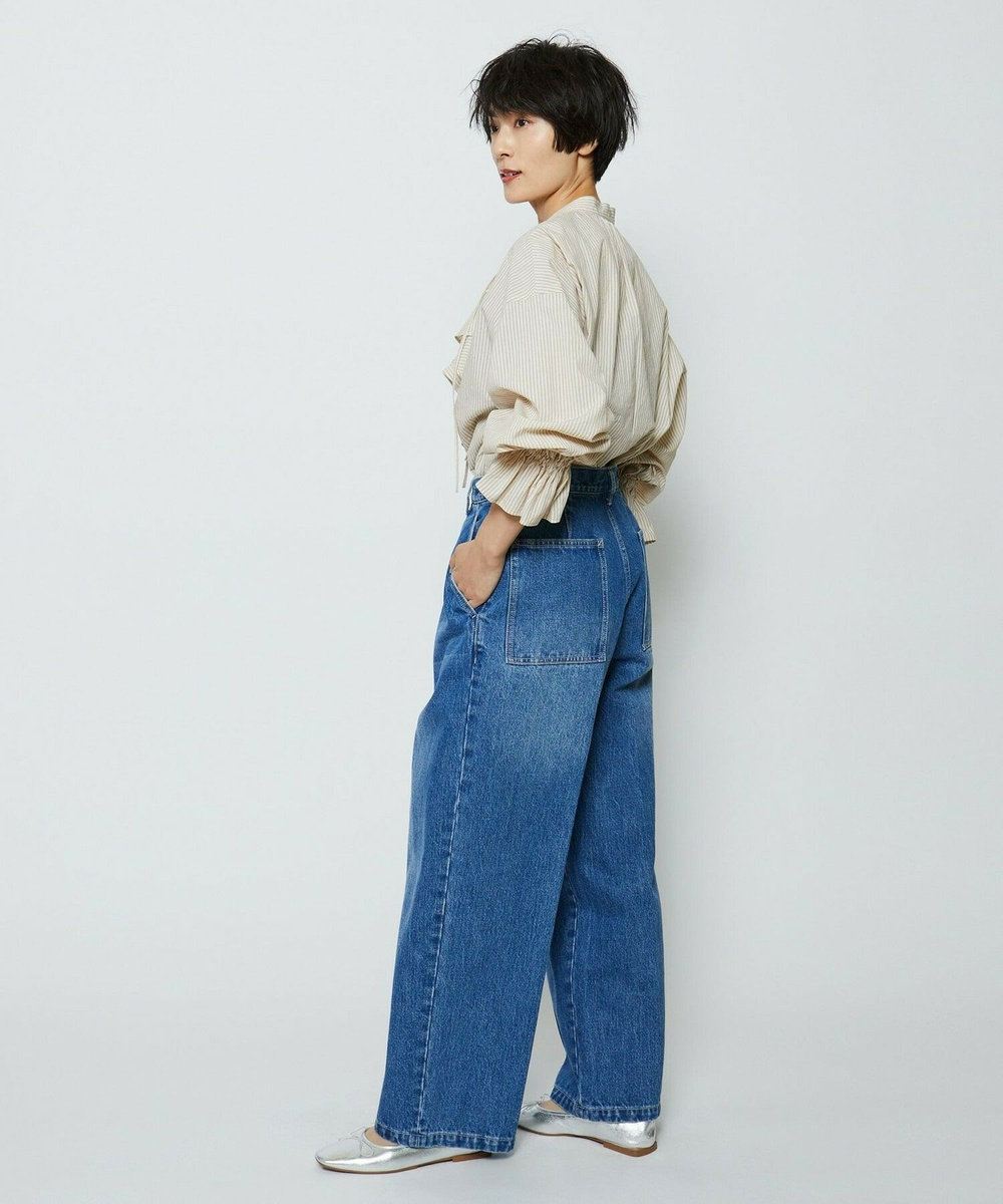 feerique feerique ヴィンテージライクワイドデニムパンツ ブルー