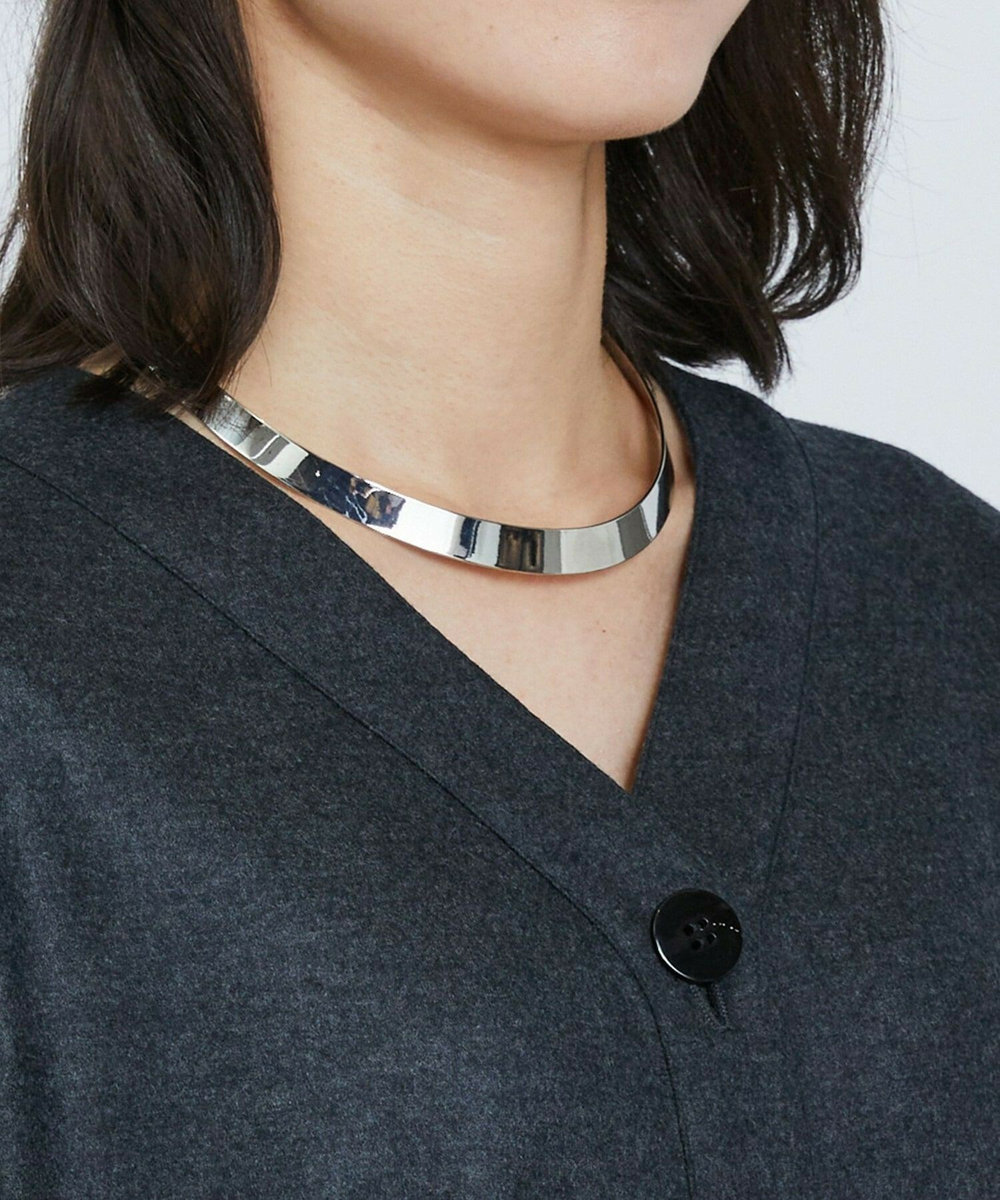 L'EQUIPE プレートラインネックレス シルバー
