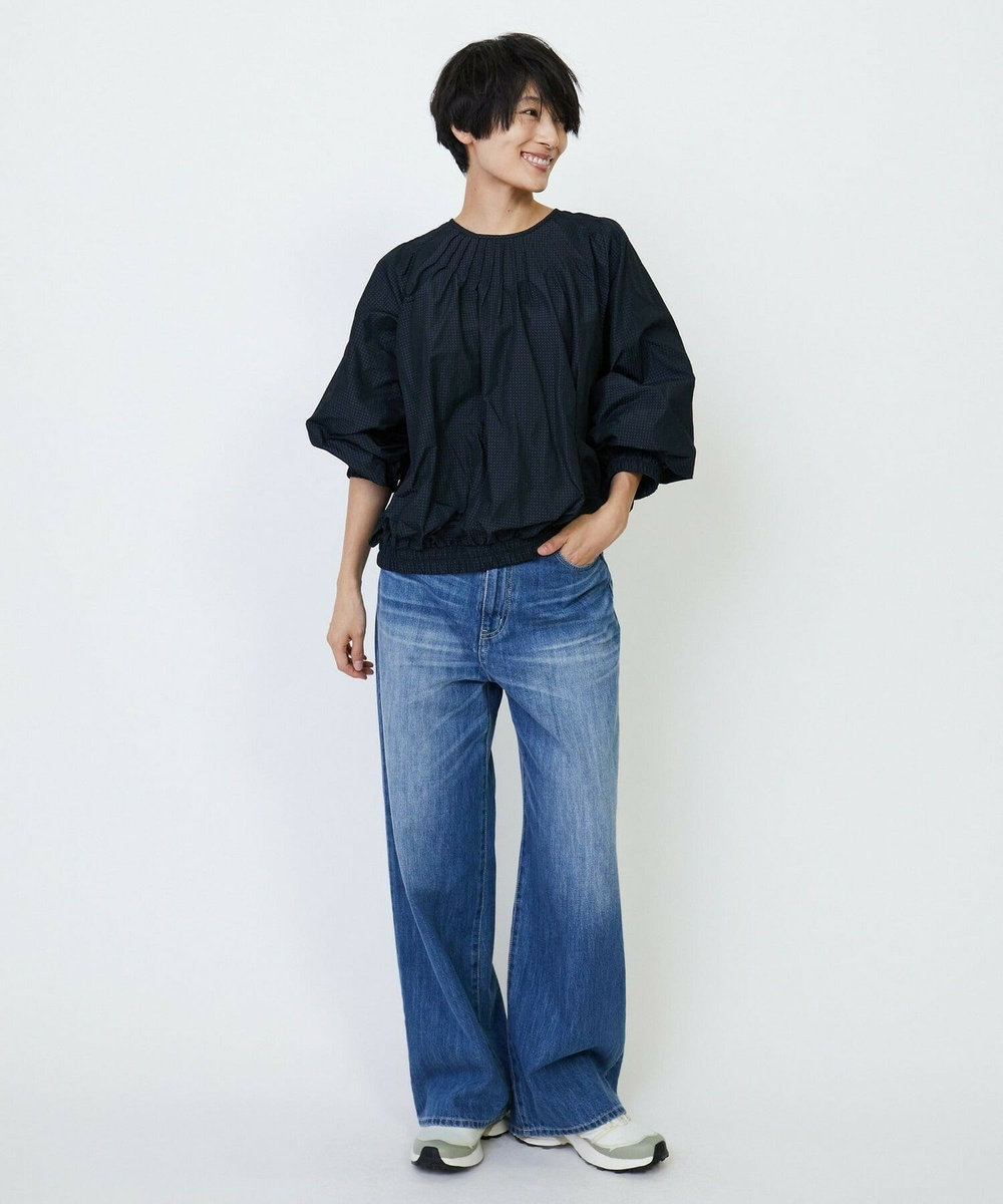 feerique feerique メモリードビーピンタックブラウス ネイビー