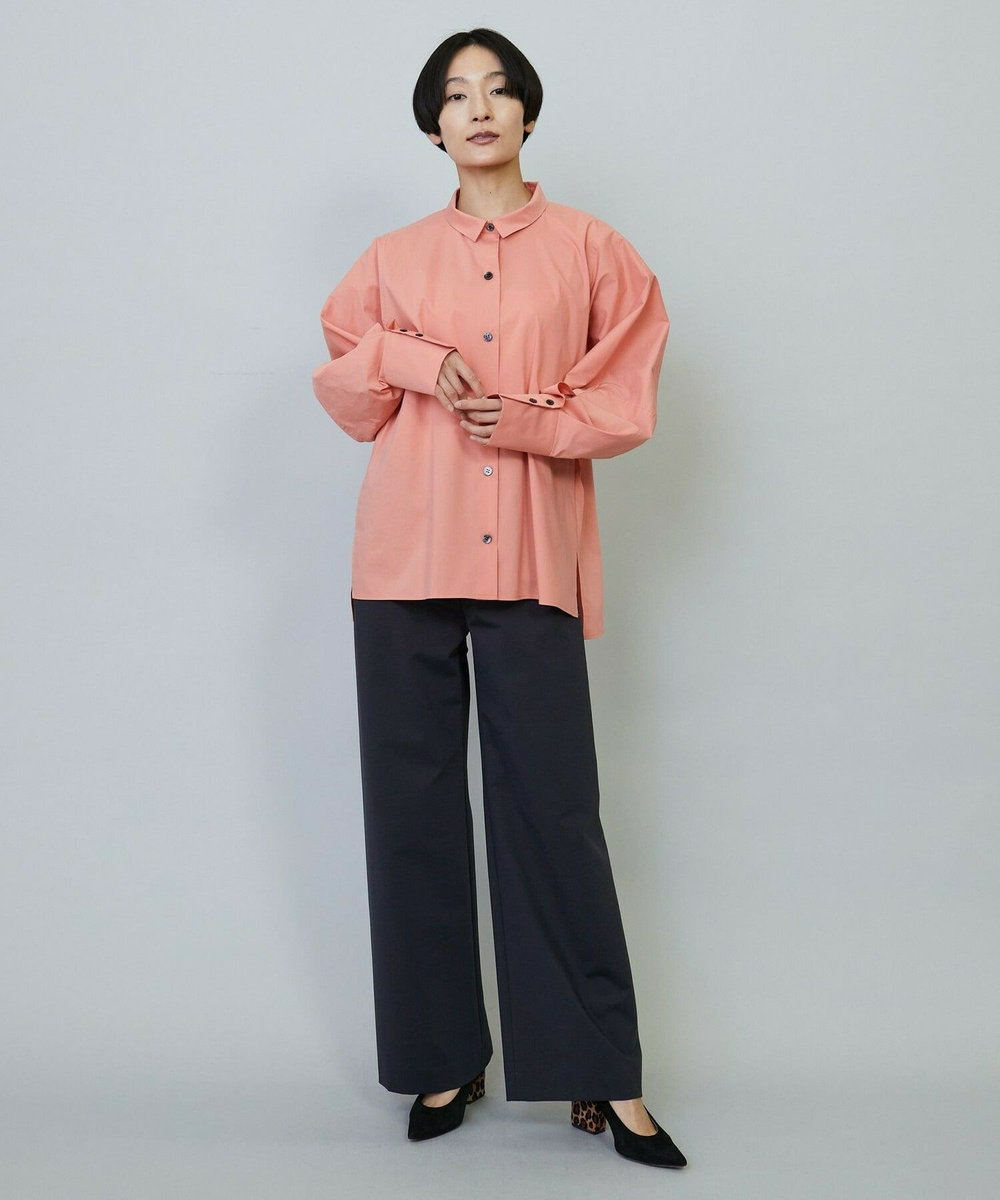MOGA クリアポンチストレートワイドパンツ チャコールグレー