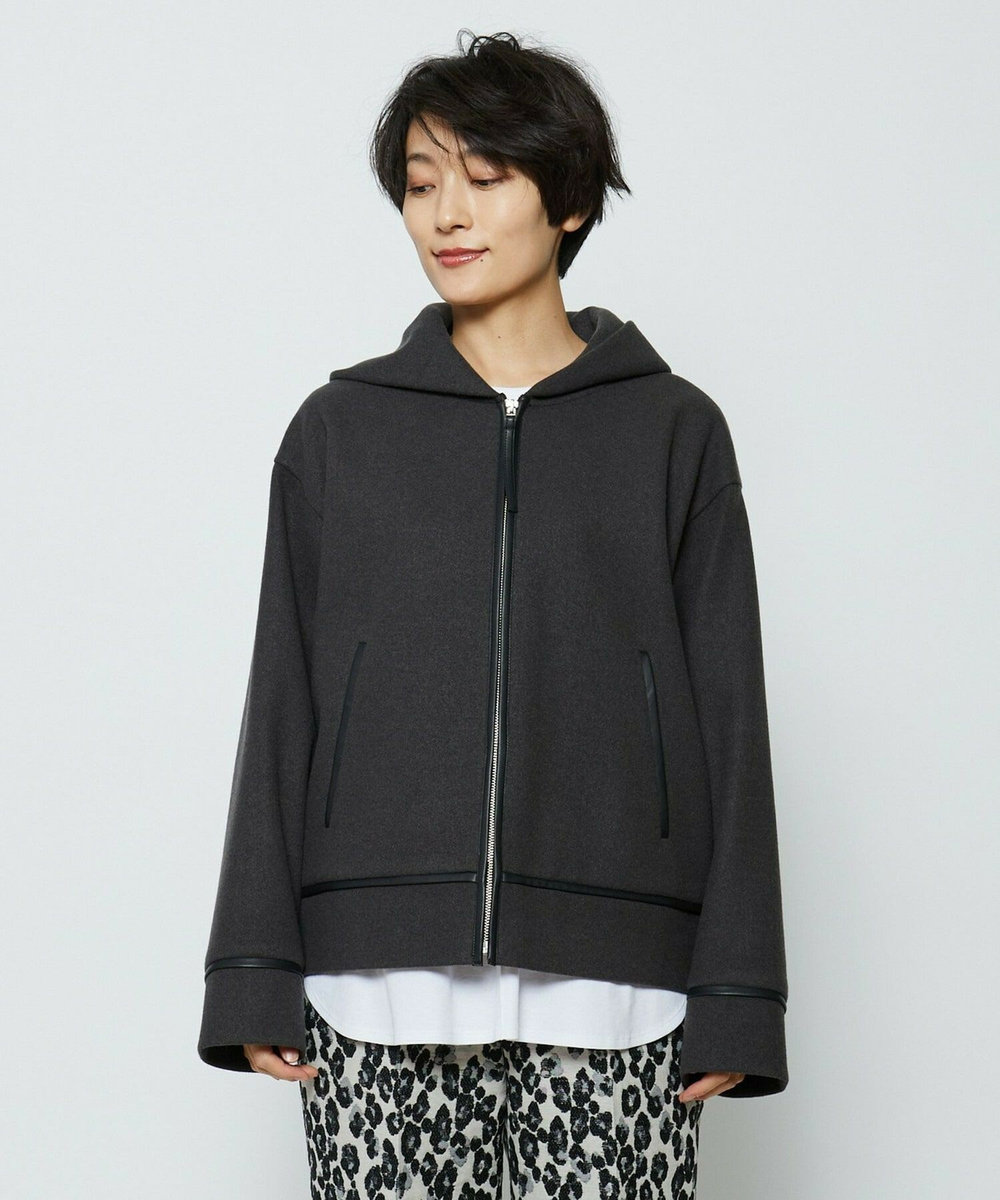 feerique feerique 　ウールライクジップパーカー チャコールグレー