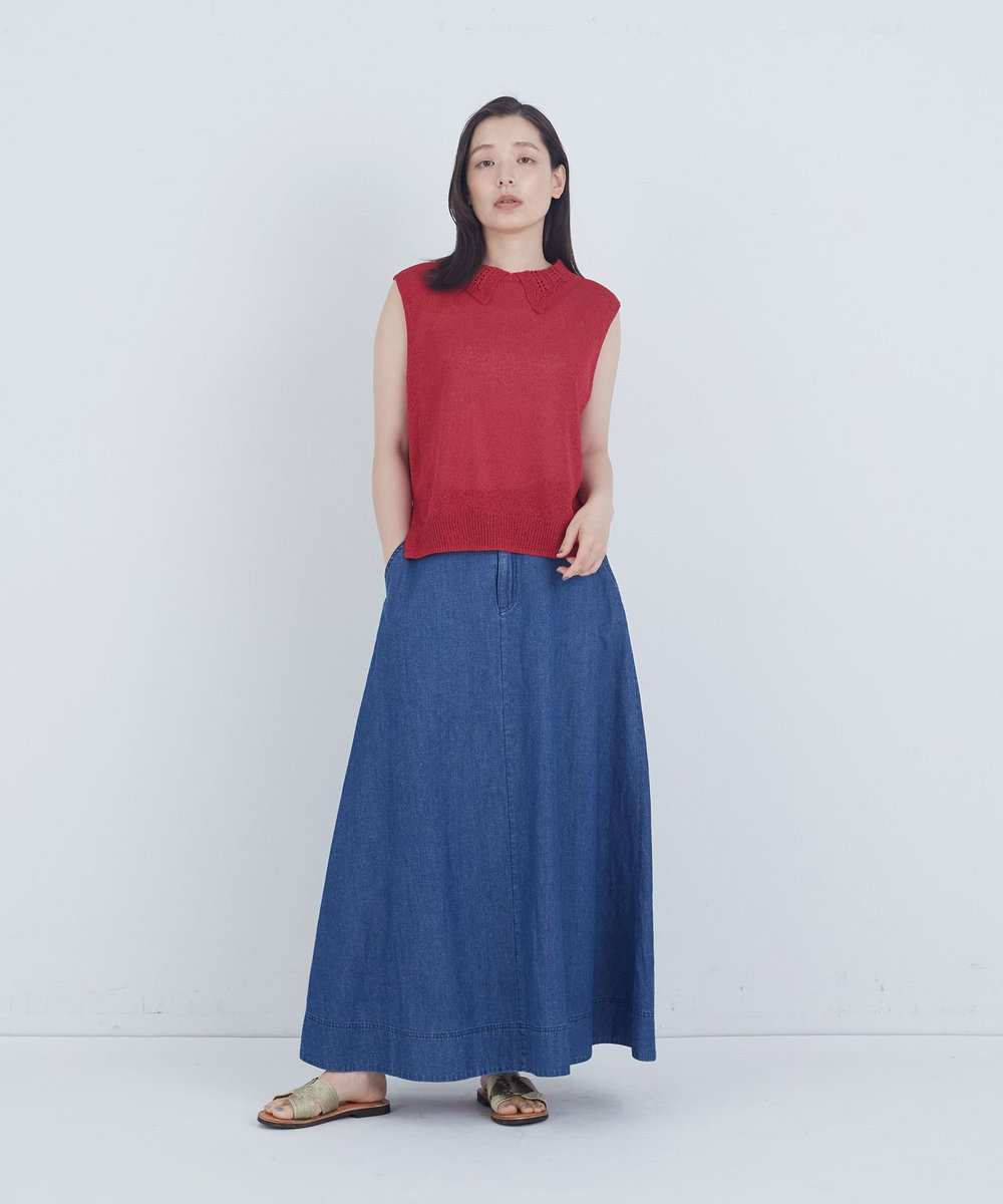 ADIEU TRISTESSE 6.8ozデニムスカート ライトインディゴブルー