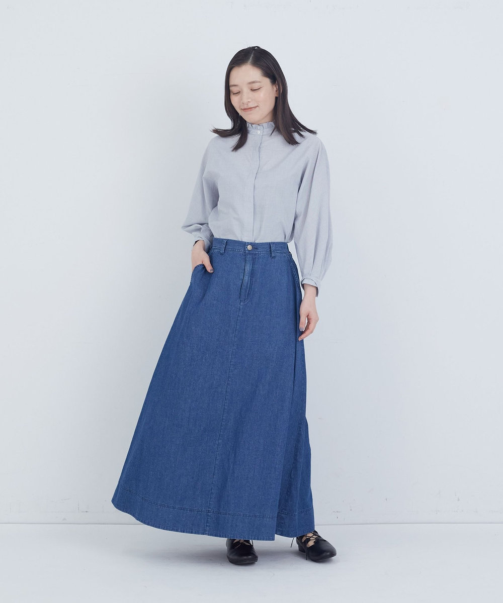 ADIEU TRISTESSE 6.8ozデニムスカート ライトインディゴブルー