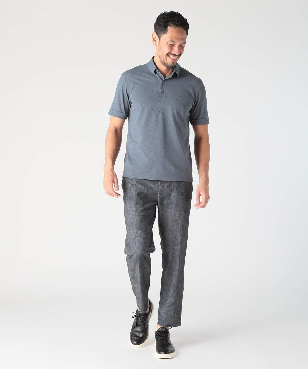 MEN'S BIGI  【COLE HAAN/コール ハーン】別注 メッシュジャージ素材ポロシャツ<吸水速乾><2WAYストレッチ> ブルー