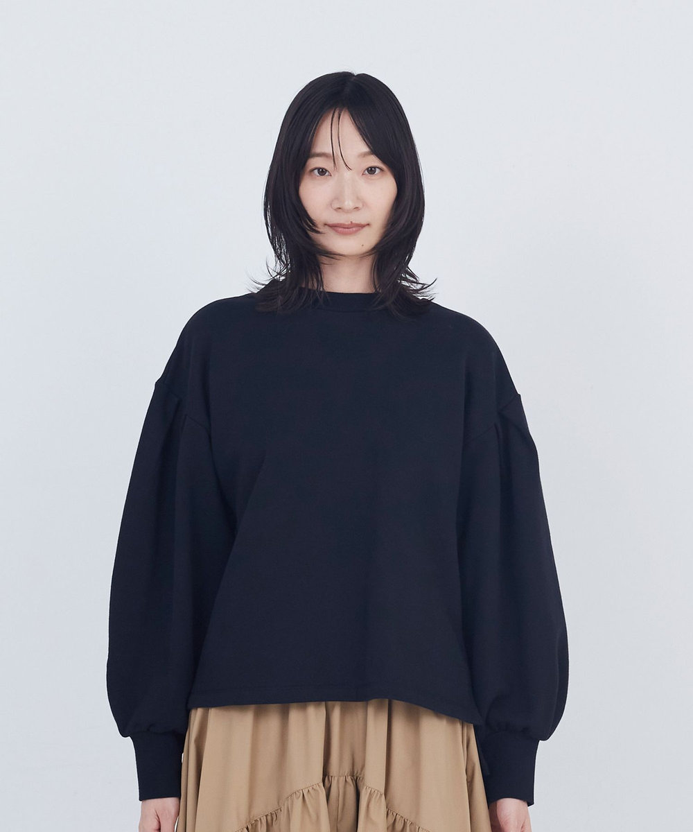 ADIEU TRISTESSE ボリュームスリーブカットソープルオーバー ブラック