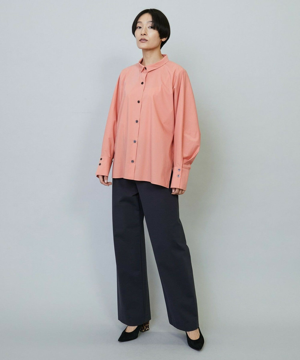MOGA クリアポンチストレートワイドパンツ チャコールグレー