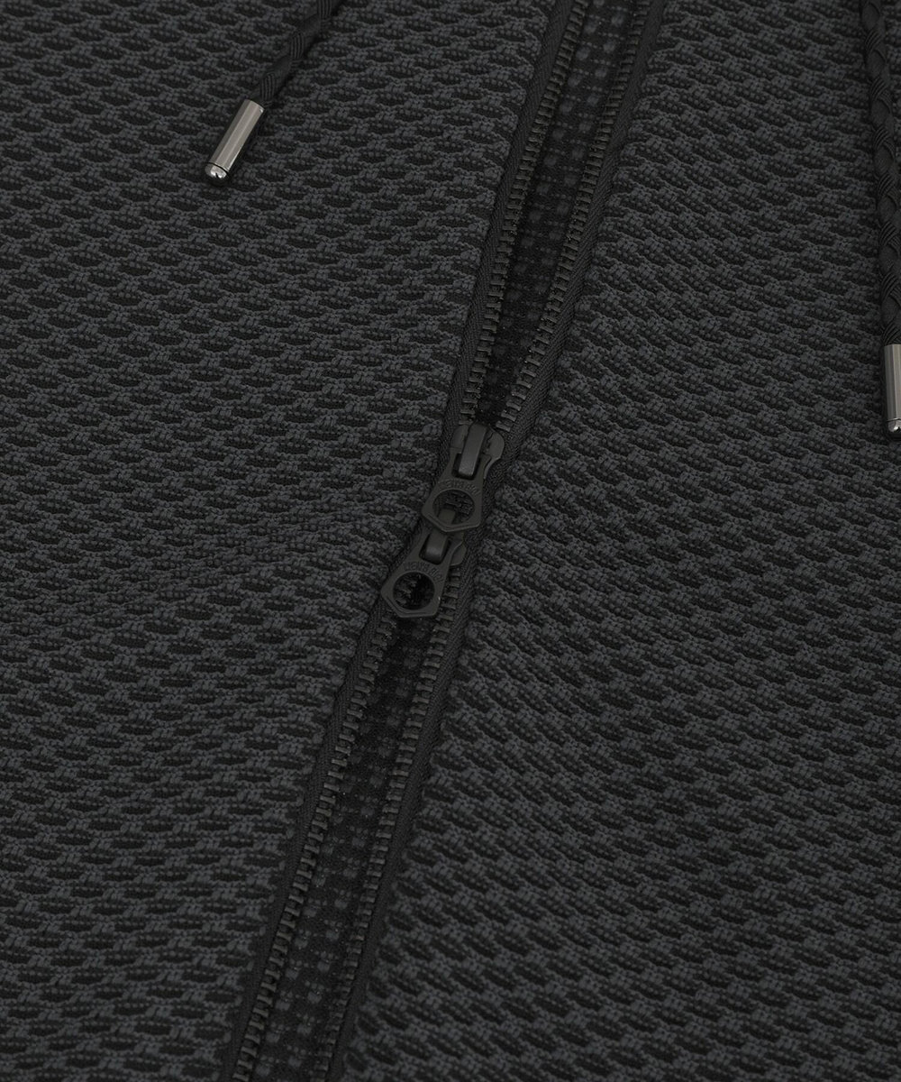 MEN'S BIGI ハニカムニット ジップパーカー ブラック系その他