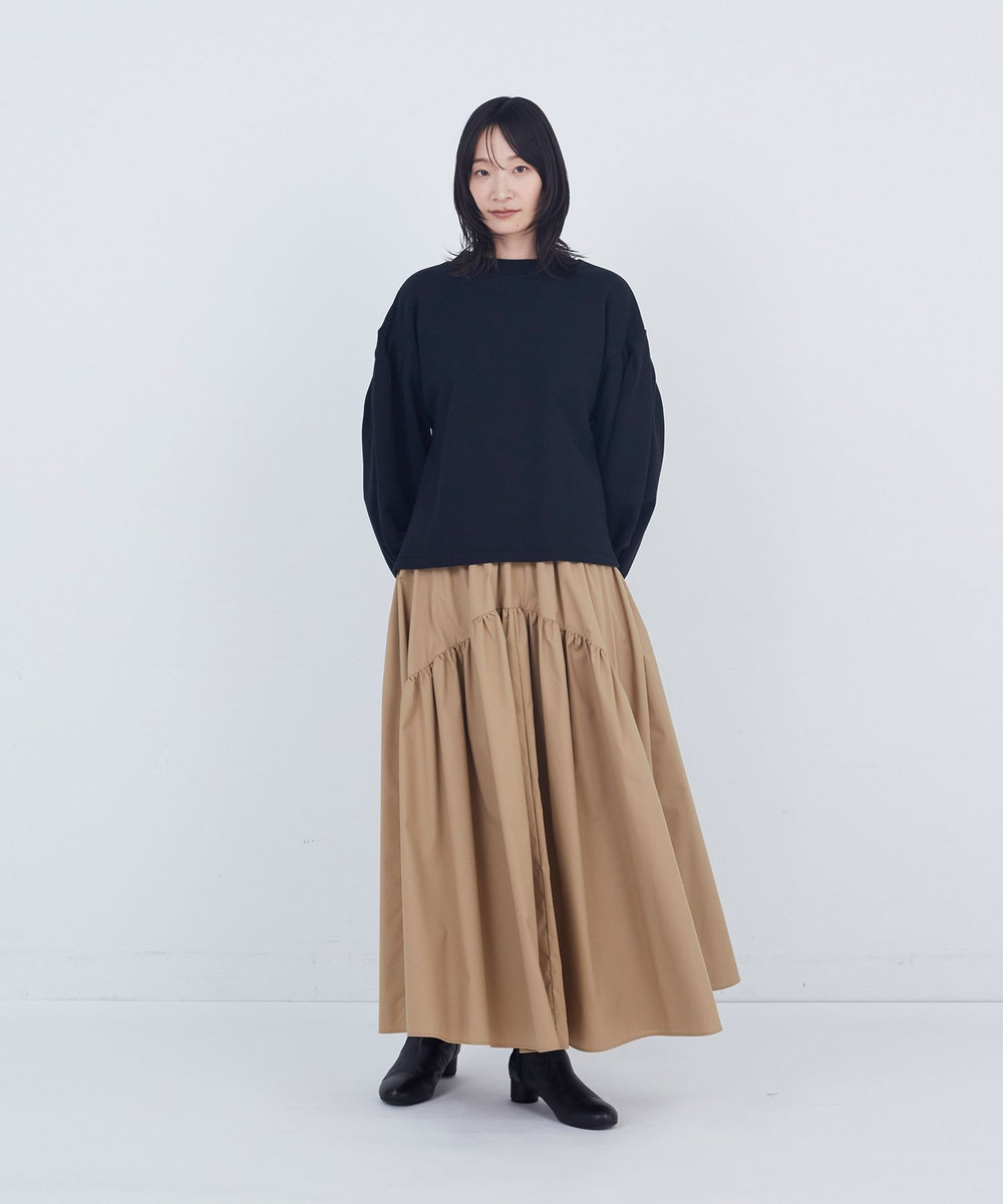 ADIEU TRISTESSE ボリュームスリーブカットソープルオーバー ブラック