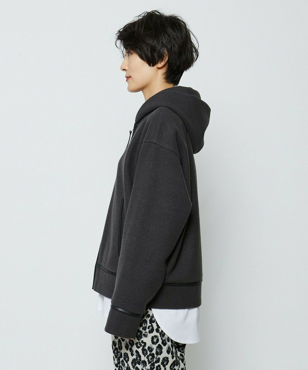 feerique feerique 　ウールライクジップパーカー チャコールグレー