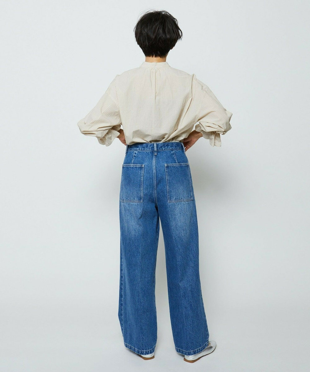 feerique feerique ヴィンテージライクワイドデニムパンツ ブルー