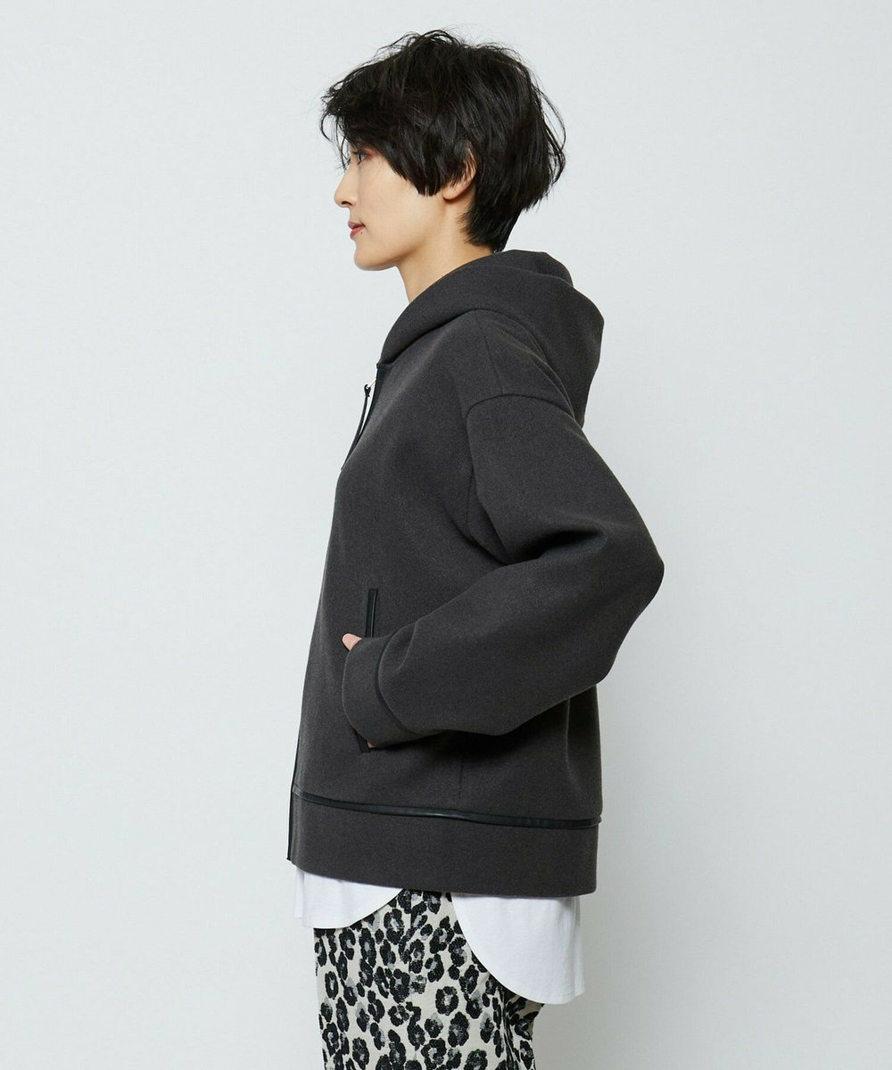 feerique feerique 　ウールライクジップパーカー チャコールグレー