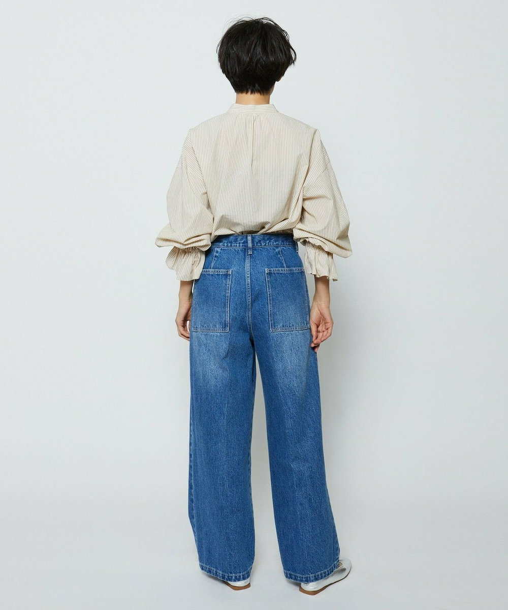 feerique feerique ヴィンテージライクワイドデニムパンツ ブルー