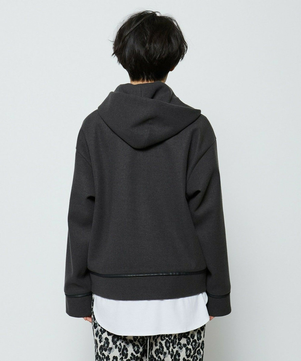 feerique feerique 　ウールライクジップパーカー チャコールグレー