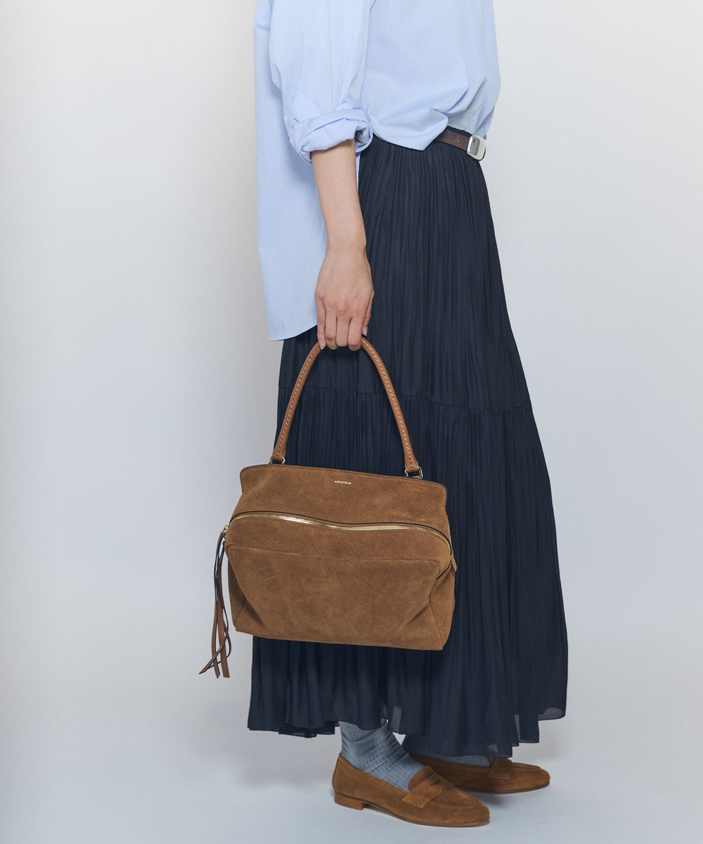 1er Arrondissement ＜LORISTELLA/ロリステッラ＞スエードショルダーバッグ キャメル