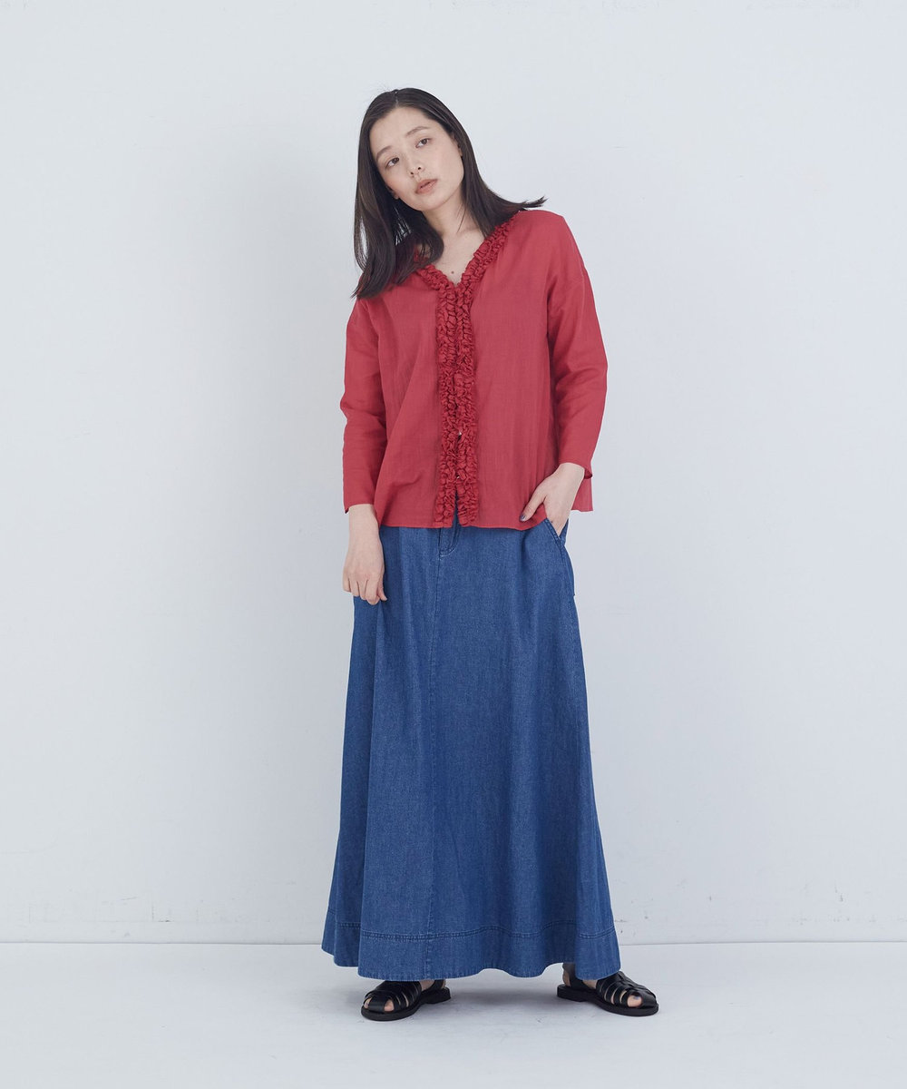 ADIEU TRISTESSE 6.8ozデニムスカート ライトインディゴブルー