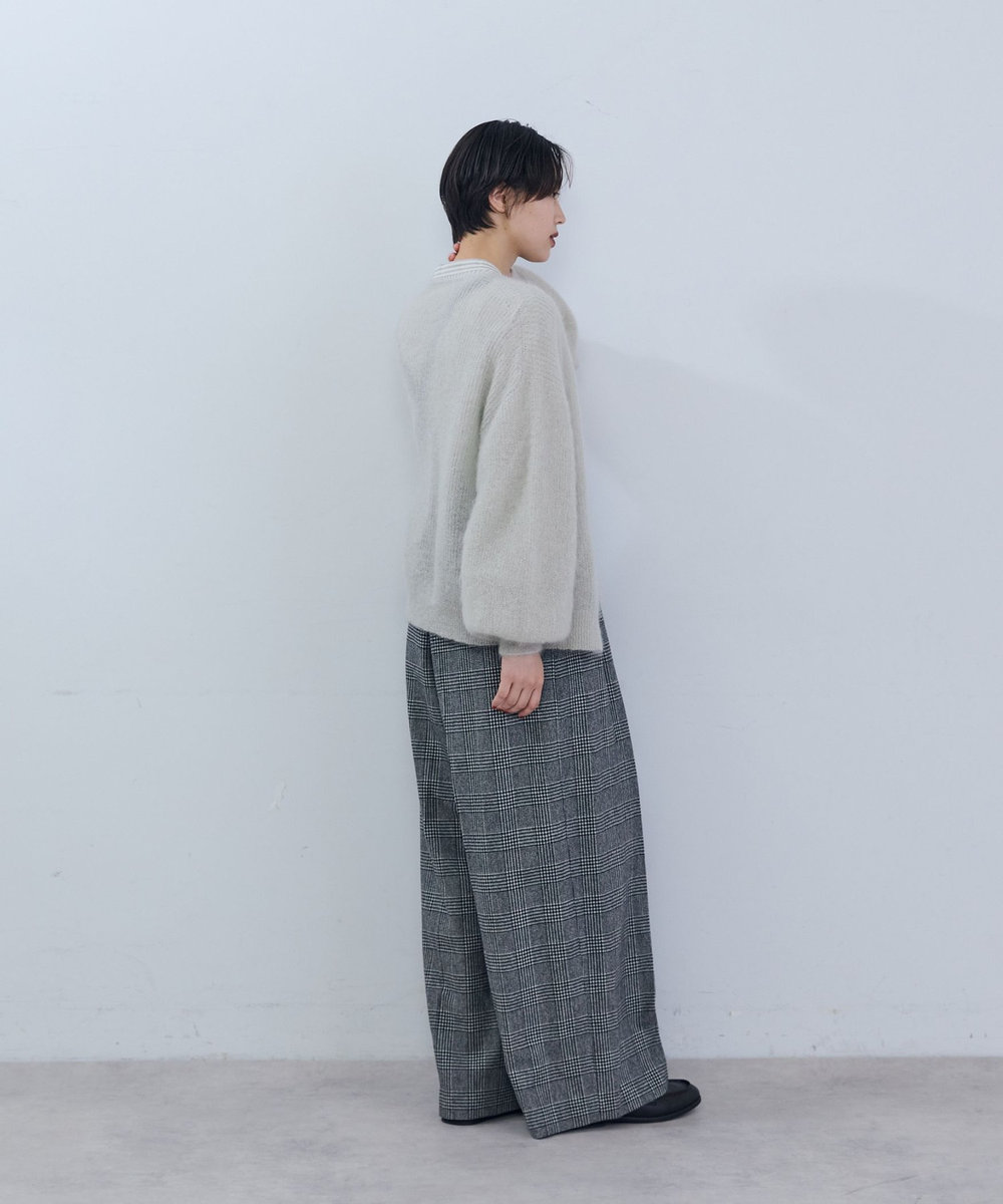 ADIEU TRISTESSE キッドモヘア片畦ニットカーディガン ライトグレー