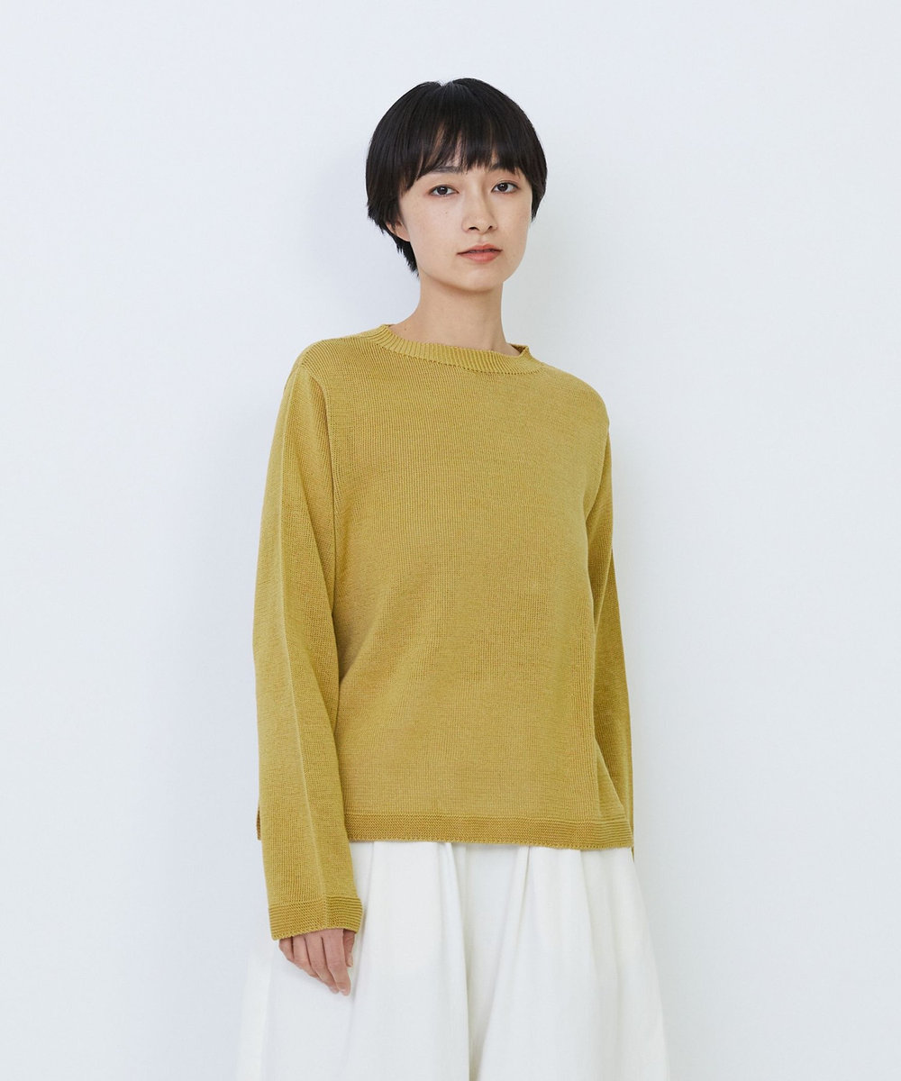 LOISIR クルーネックプルオーバー マスタード