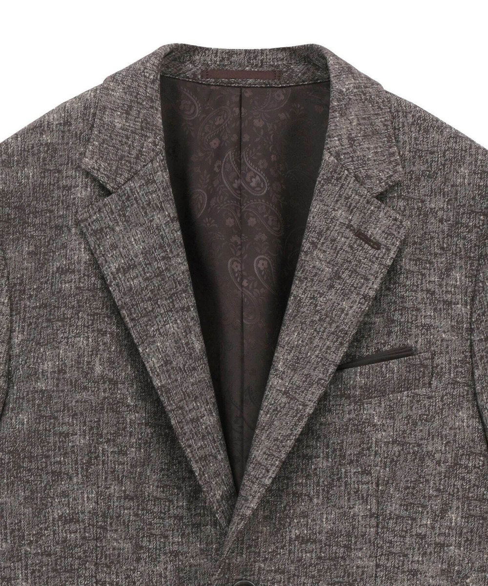 MEN'S BIGI 【ACTIVE TAILOR/アクティブテイラー】ヒートパフォーマーツイード調プリントジャケット ブラウン