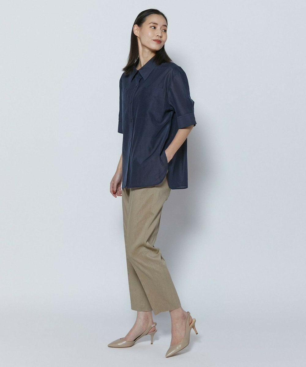 L'EQUIPE COUTURIER C/SEオーガンジーシャツ ネイビー