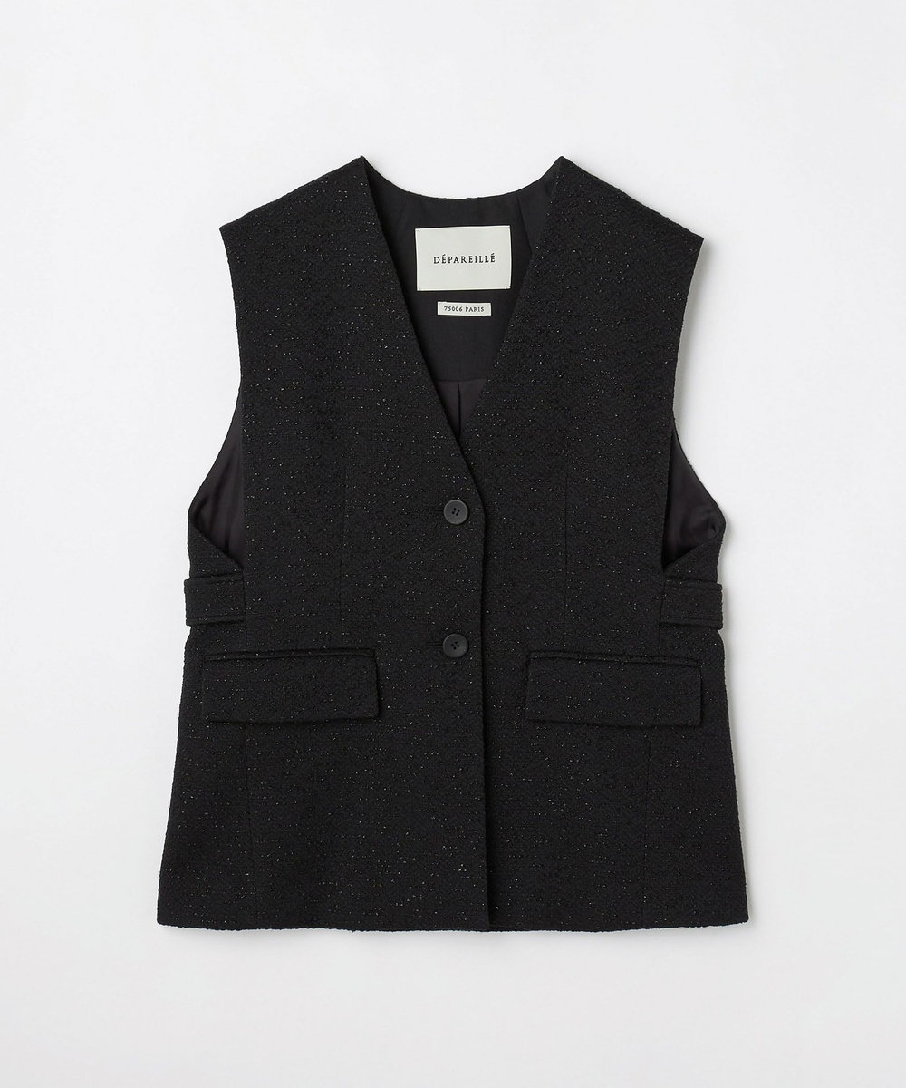 DÉPAREILLÉ TWEED GILET / ツィードジレ ブラック