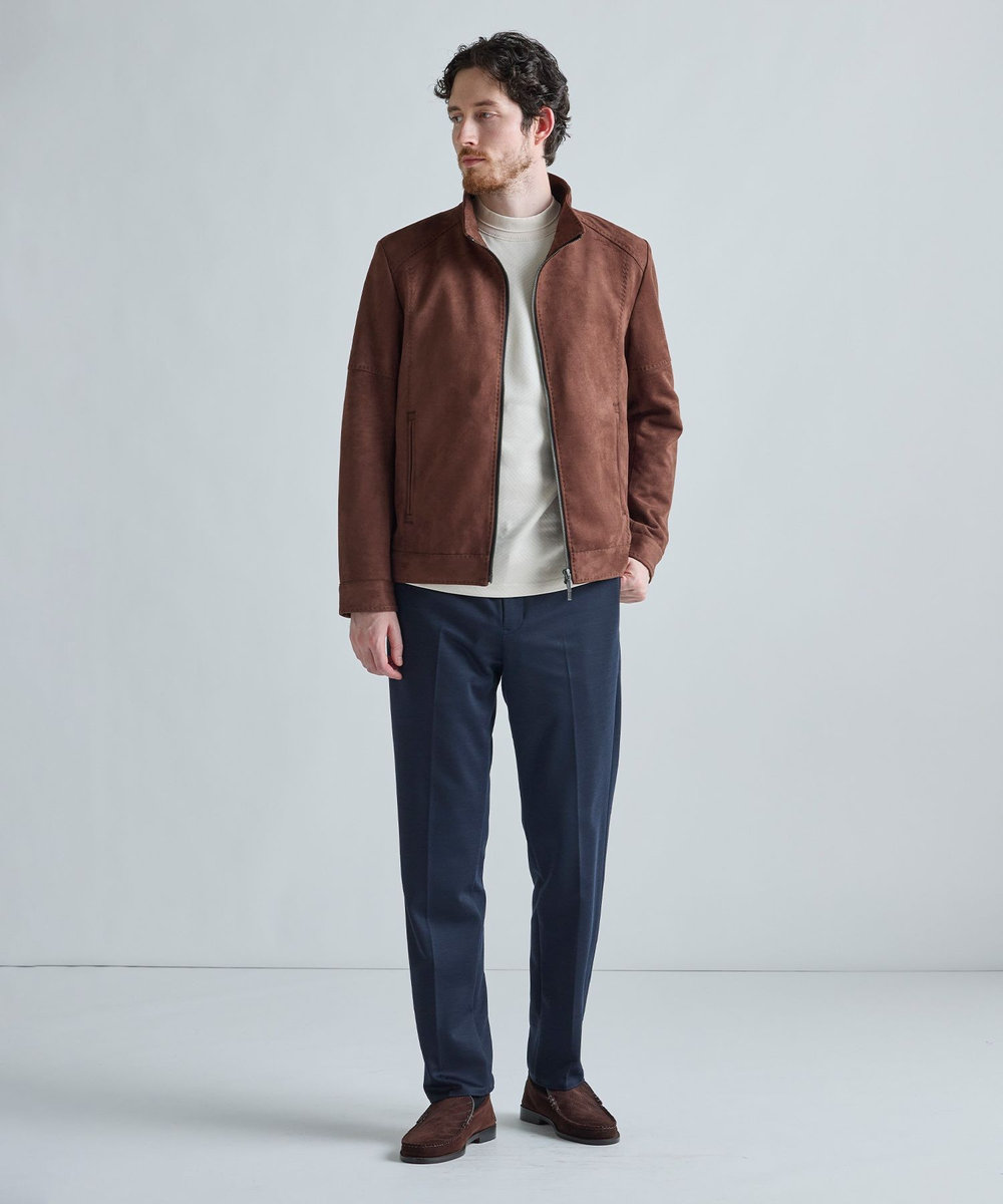 MEN'S BIGI テックスエードダンボールモックネックT オフホワイト