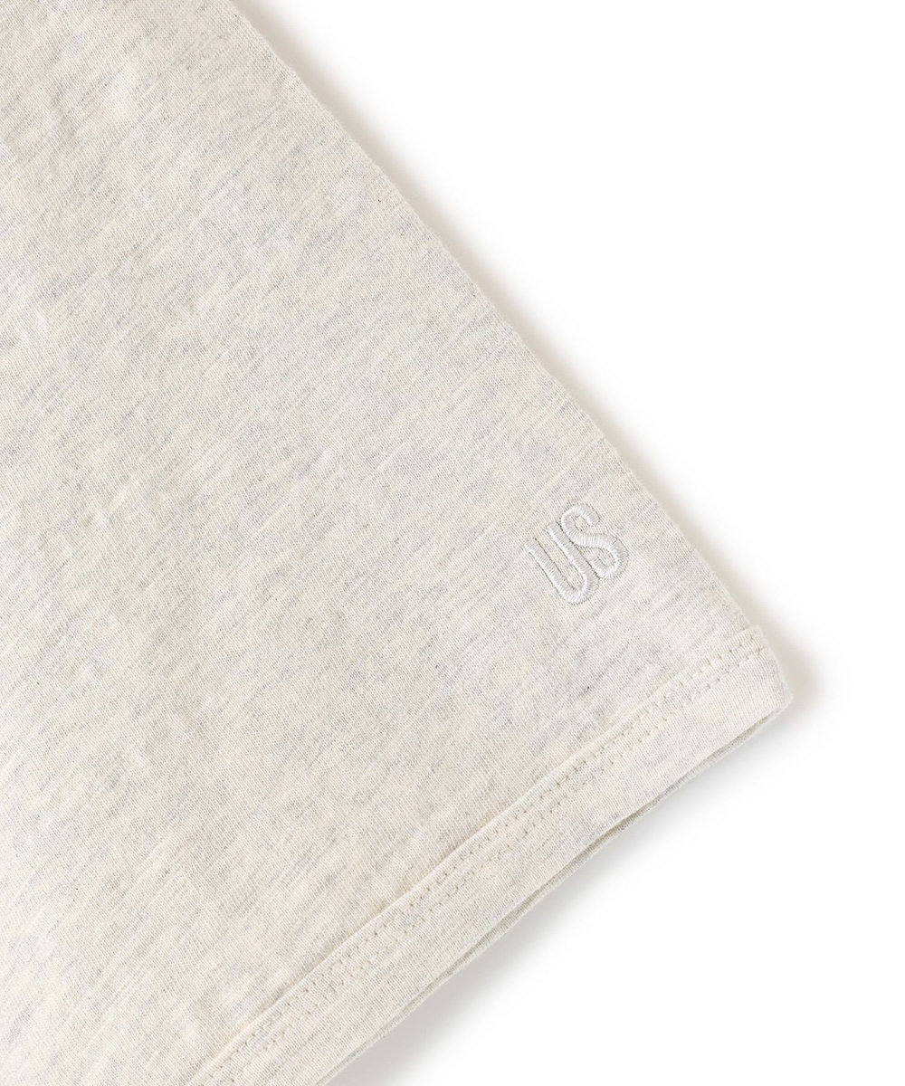 UNION STATION スラブ天竺袖刺繍Tシャツ オフホワイト