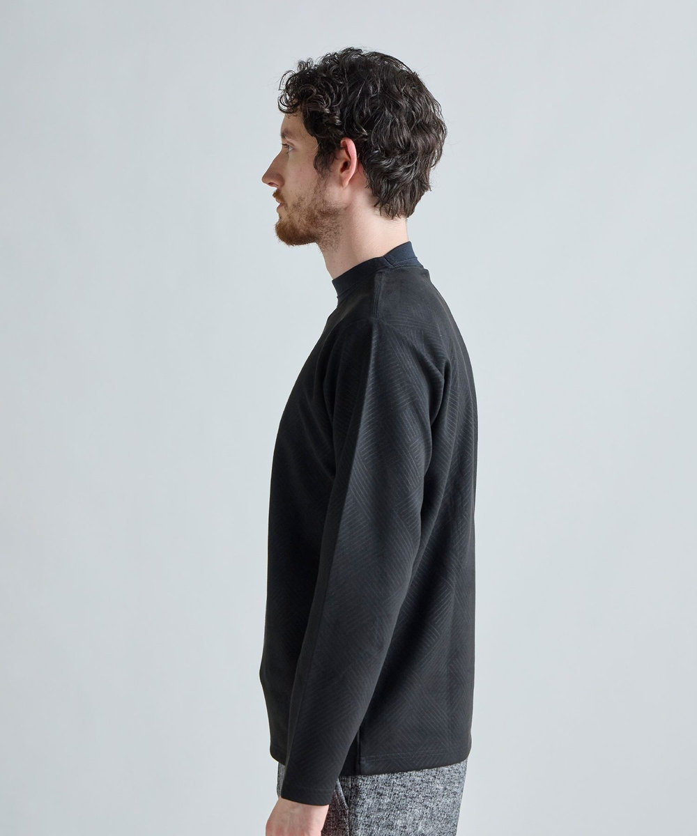 MEN'S BIGI テックスエードダンボールモックネックT ブラック
