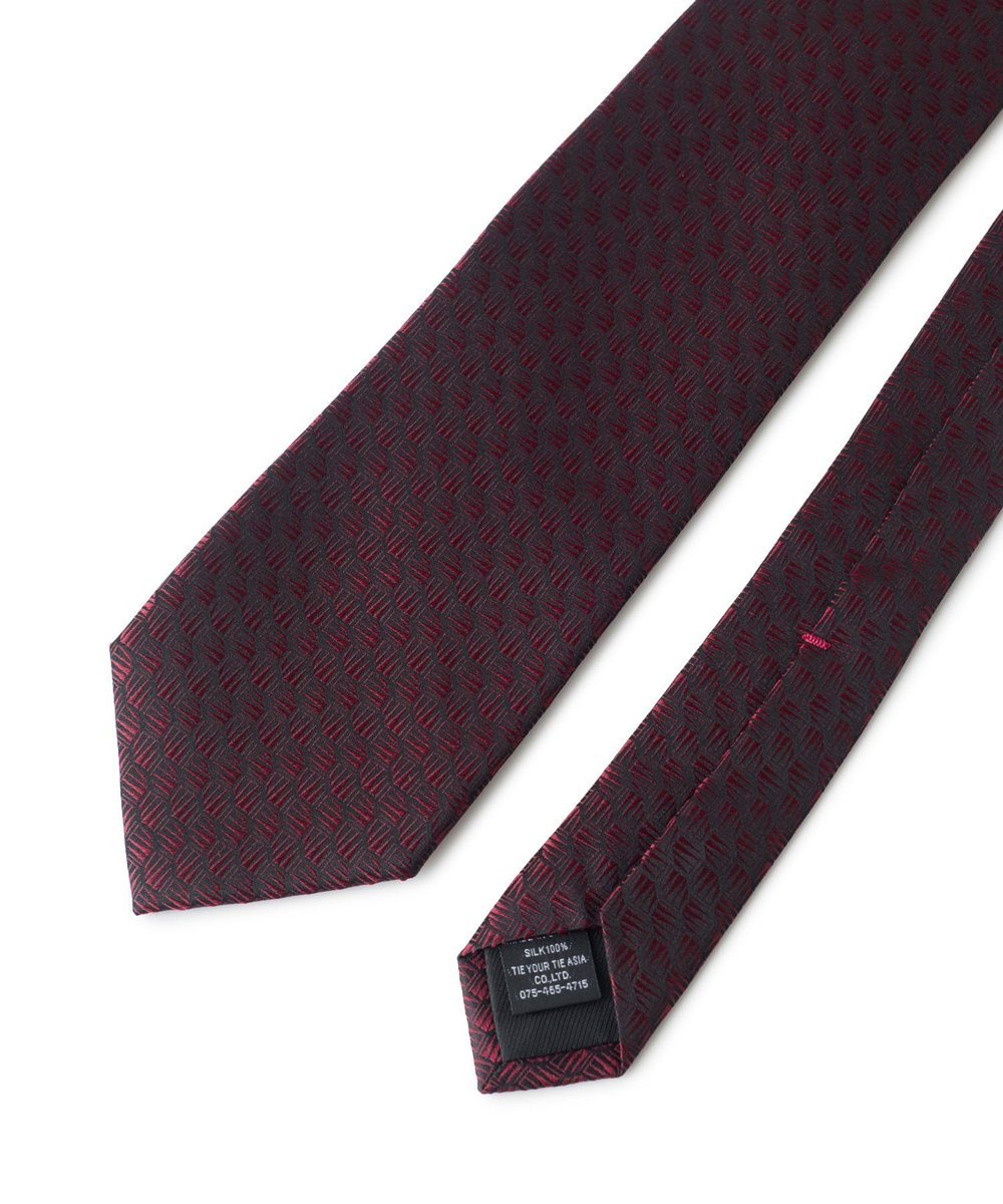 MEN'S BIGI 【TIE YOUR TIE /タイユアタイ】ジオメトリック柄ネクタイ ボルドー
