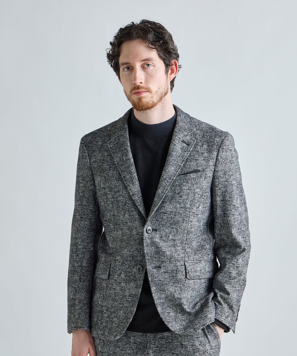 MEN'S BIGI テックスエードダンボールモックネックT ブラック
