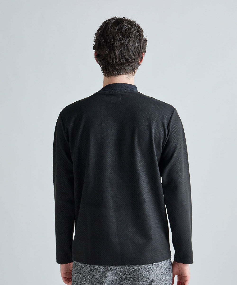 MEN'S BIGI テックスエードダンボールモックネックT ブラック