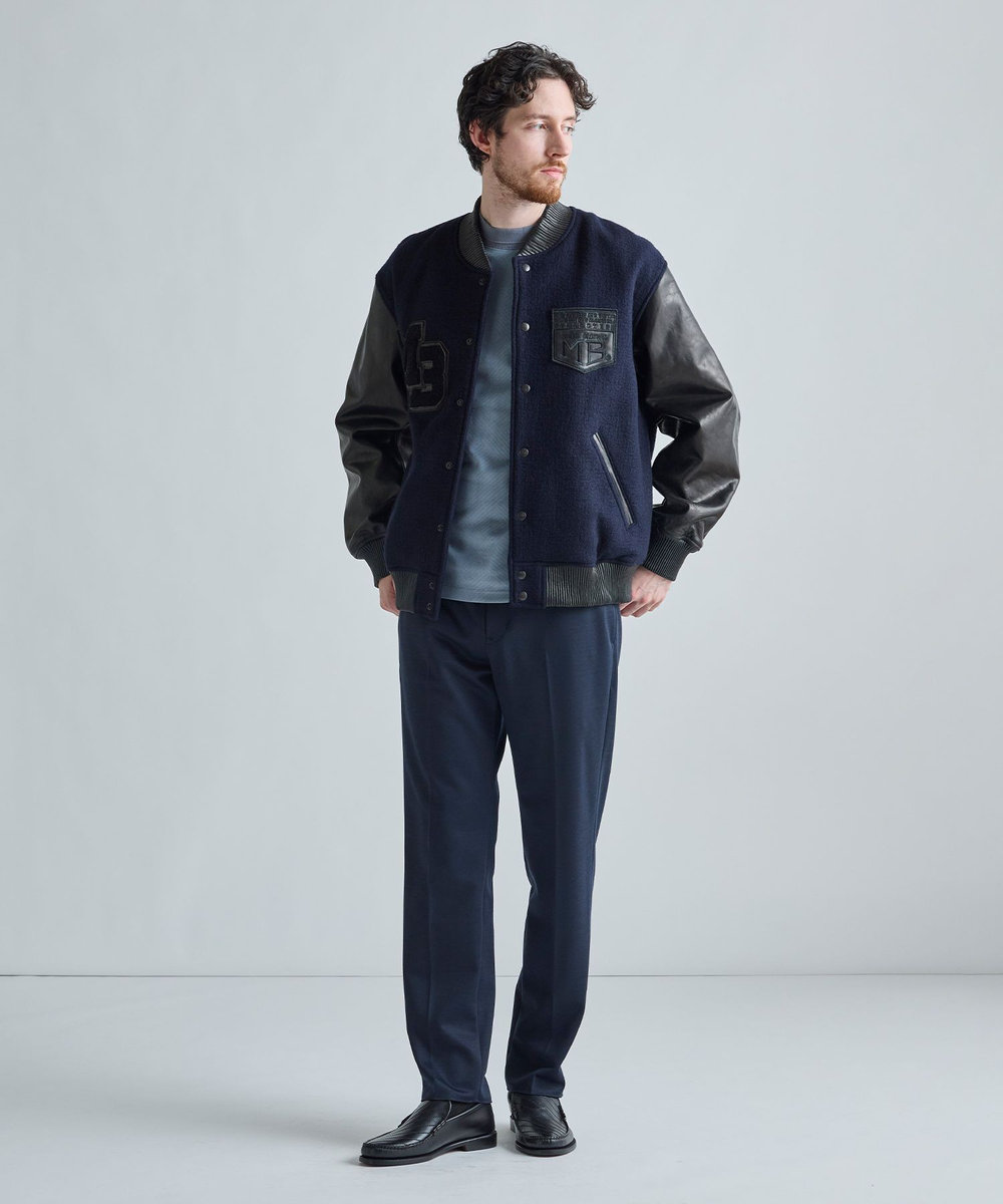 MEN'S BIGI テックスエードダンボールモックネックT ブルー