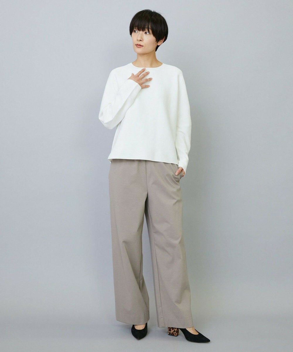 MOGA コットンナイロンポンチワイドパンツ サンドベージュ