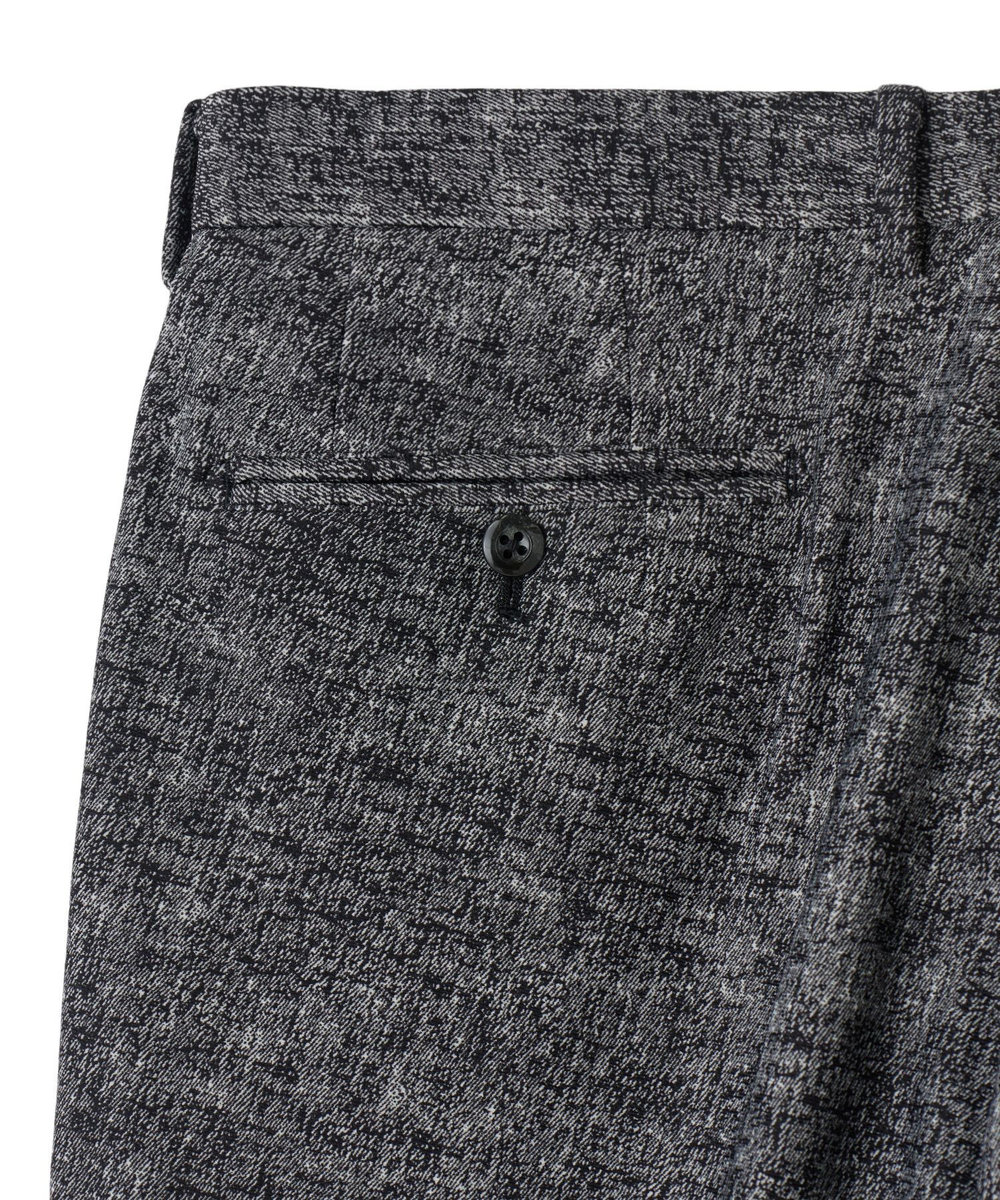 MEN'S BIGI ヒートパフォーマー ツイードプリント ストレッチパンツ［保温/ハイパワー2wayストレッチ］ ブラック