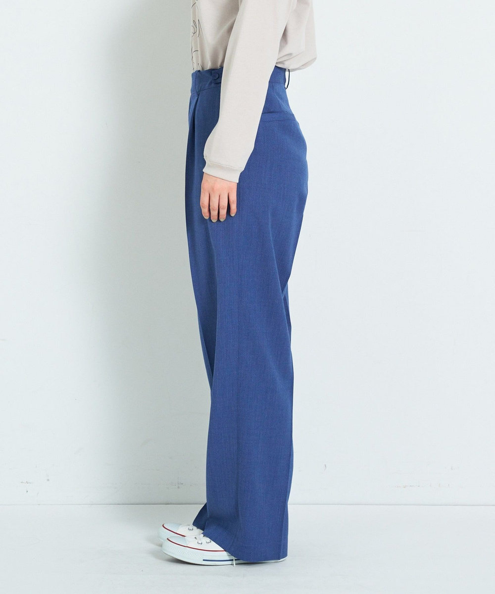ADIEU TRISTESSE センタープレスストレートパンツ ブルー