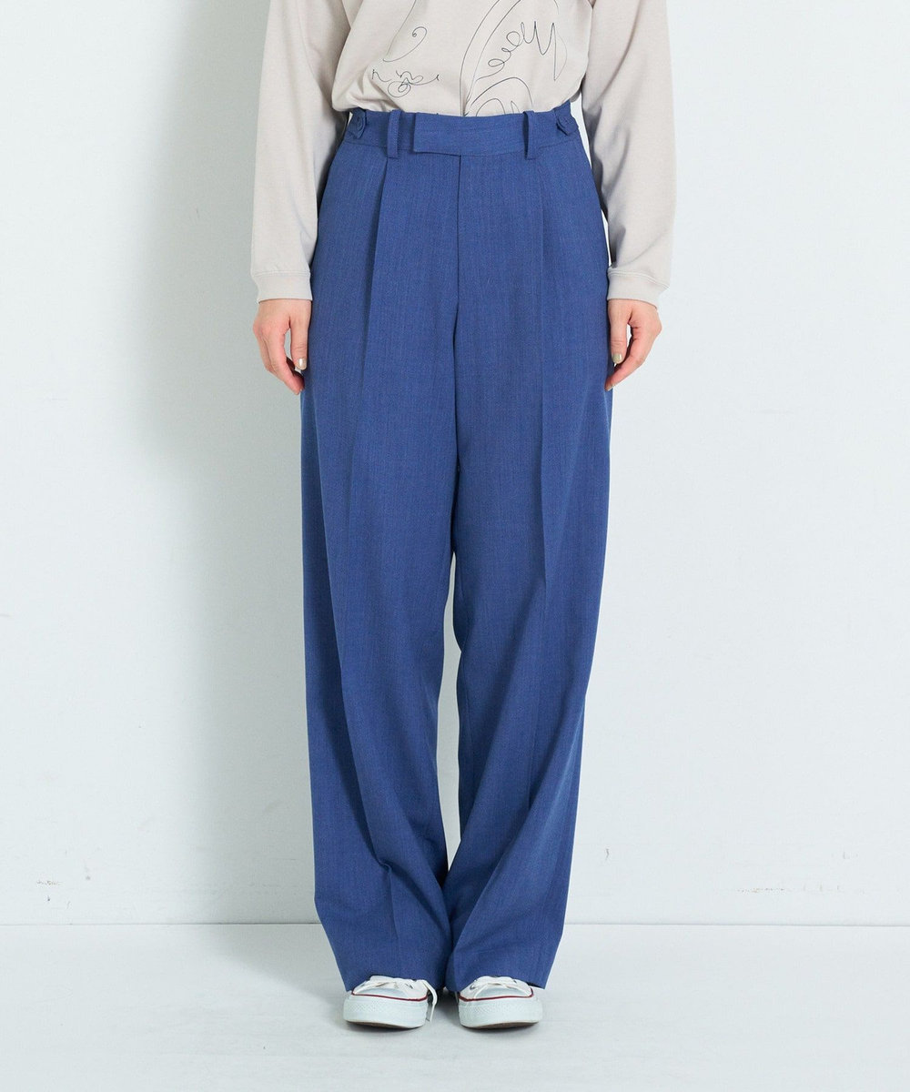 ADIEU TRISTESSE センタープレスストレートパンツ ブルー