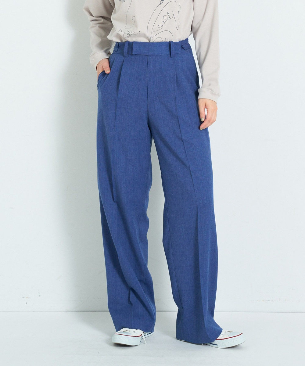 ADIEU TRISTESSE センタープレスストレートパンツ ブルー