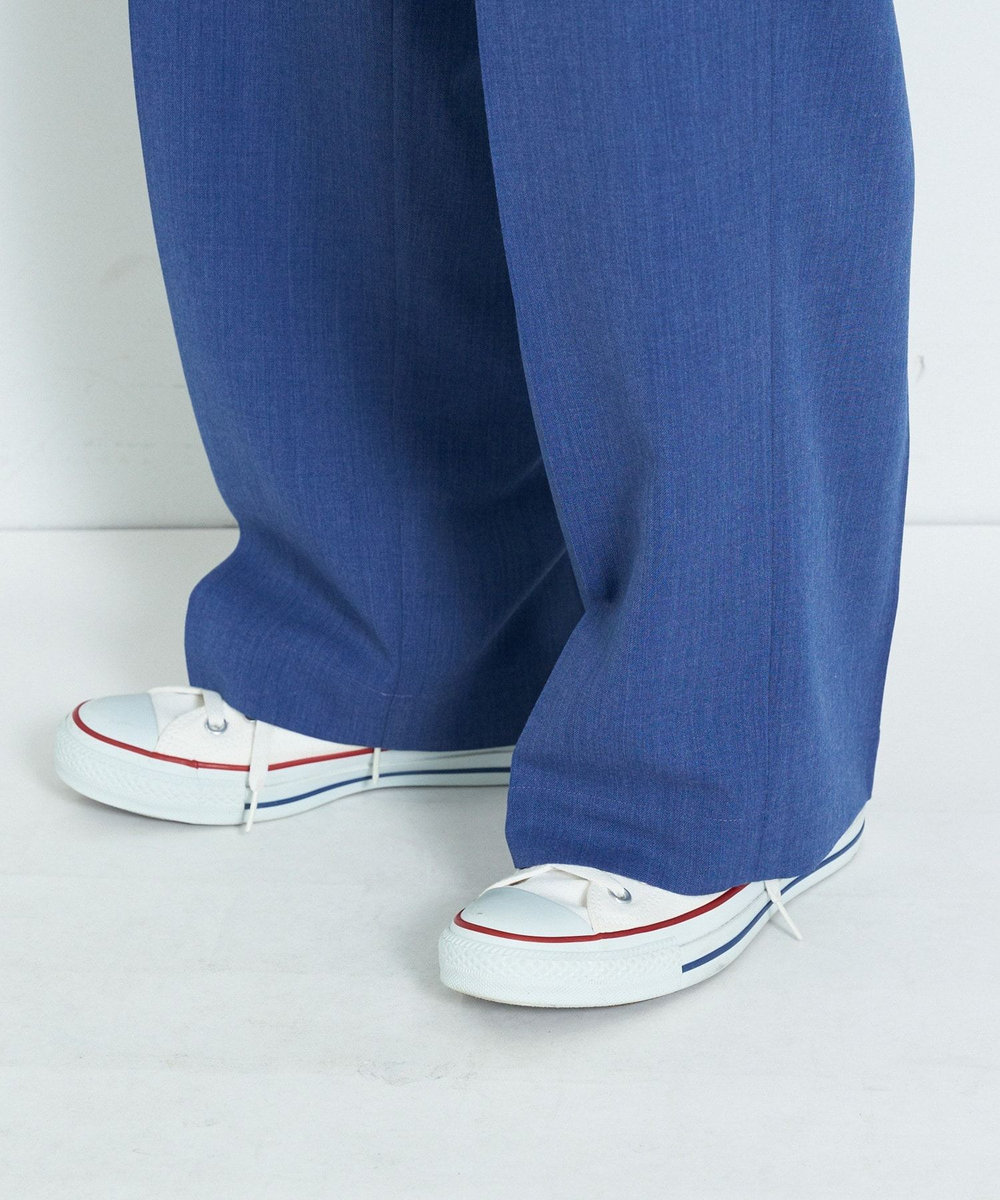 ADIEU TRISTESSE センタープレスストレートパンツ ブルー