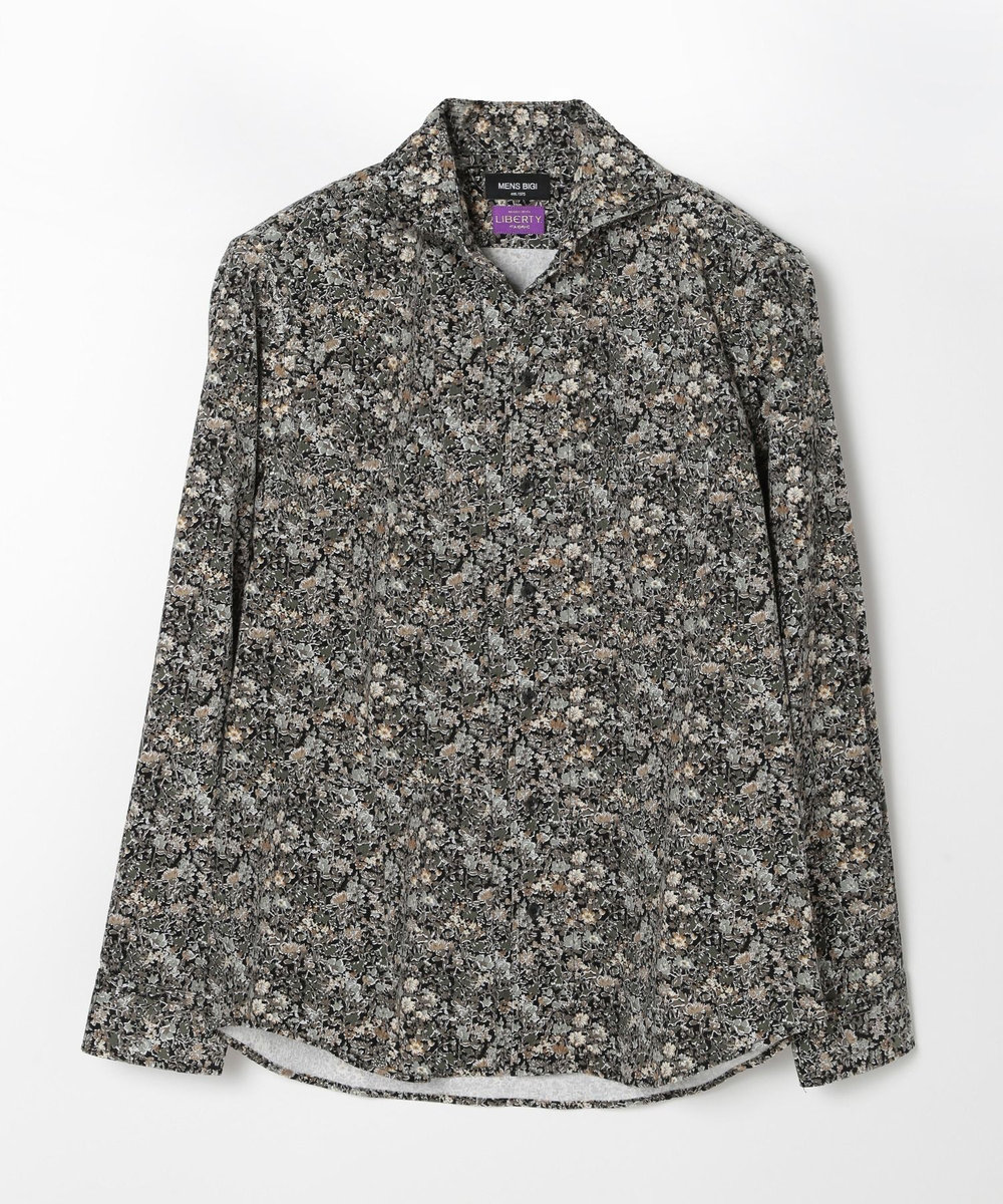 MEN'S BIGI Liberty コーデュロイフラワープリントシャツ ブラック