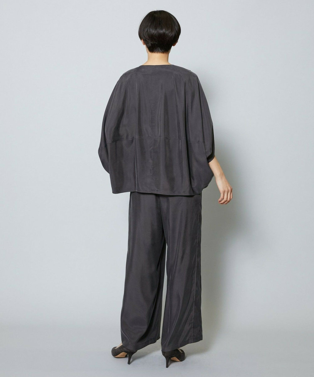 MOGA キュプラツイルワイドパンツ チャコールグレー
