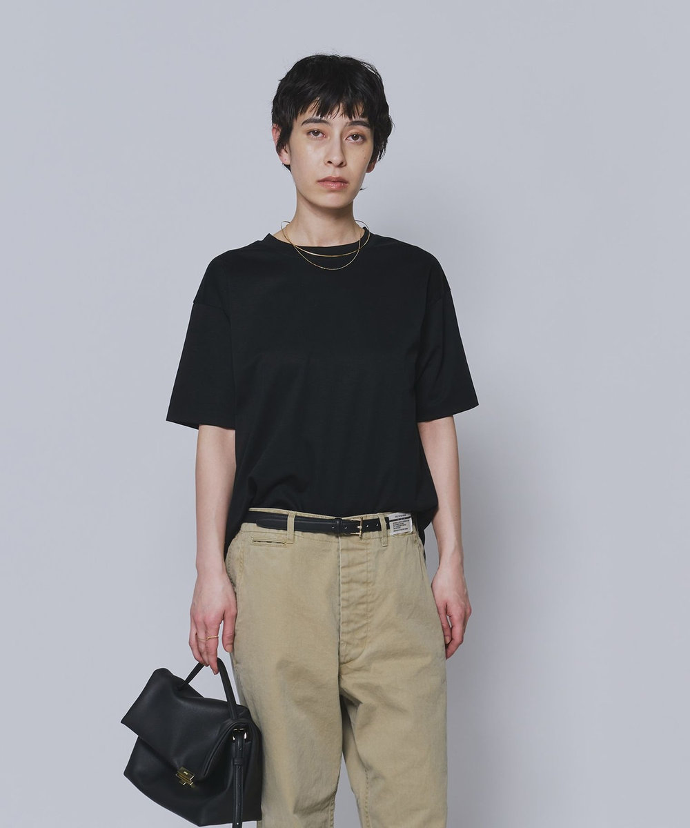 1er Arrondissement スーピマポンチTシャツ ブラック
