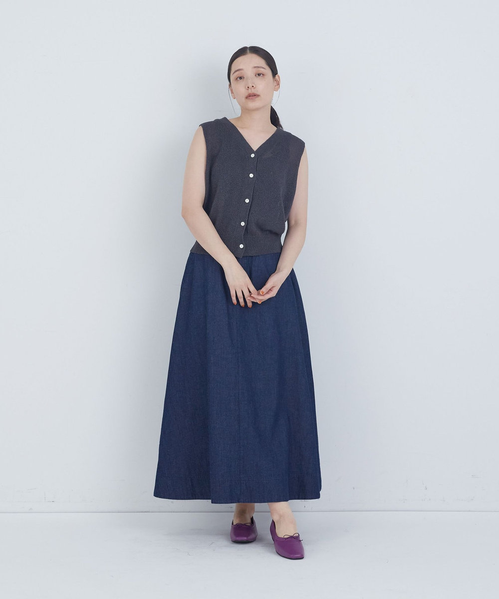 ADIEU TRISTESSE 6.8ozデニムスカート インディゴブルー
